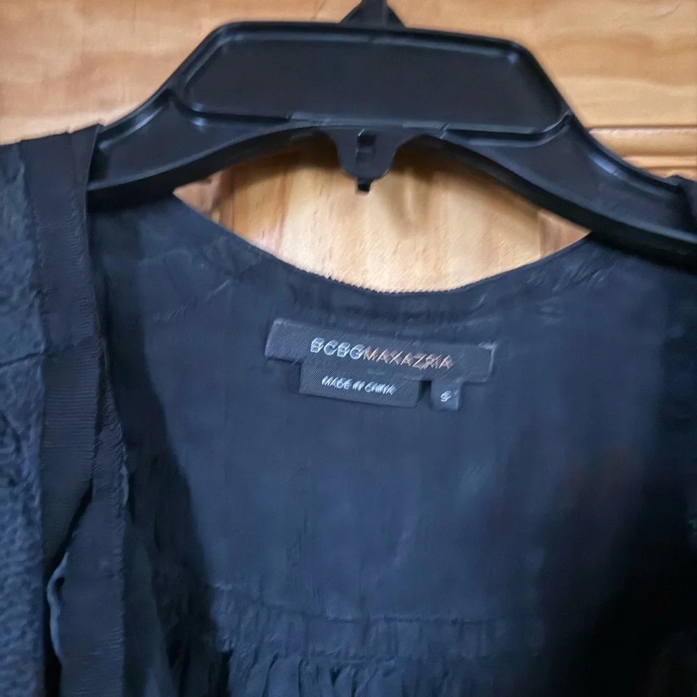 BCBGMaxAzria Black Ruffled Blouse - Picture 2 of 3